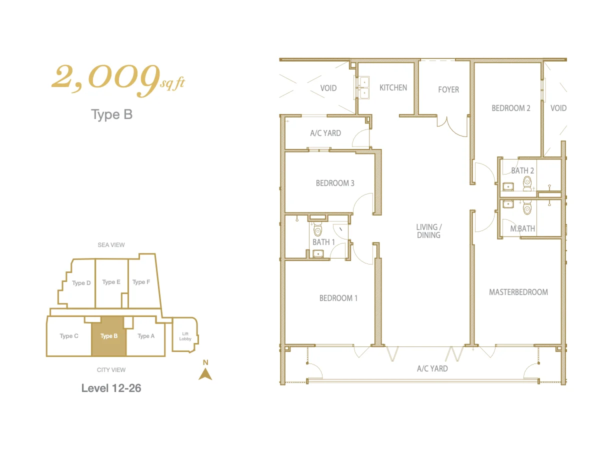 Type B 2,009 sq ft floor plan