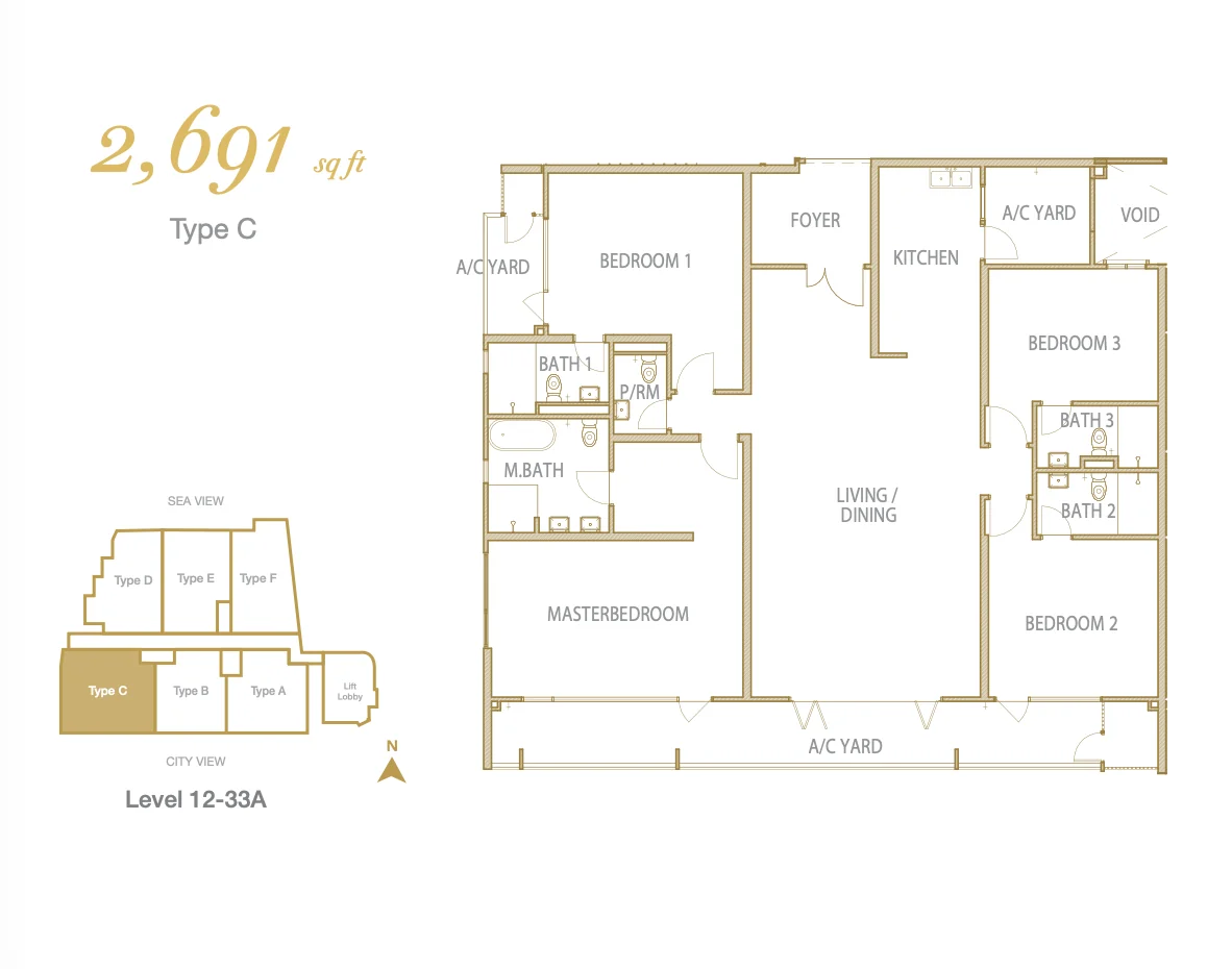 Type C 2,691 sq ft floor plan