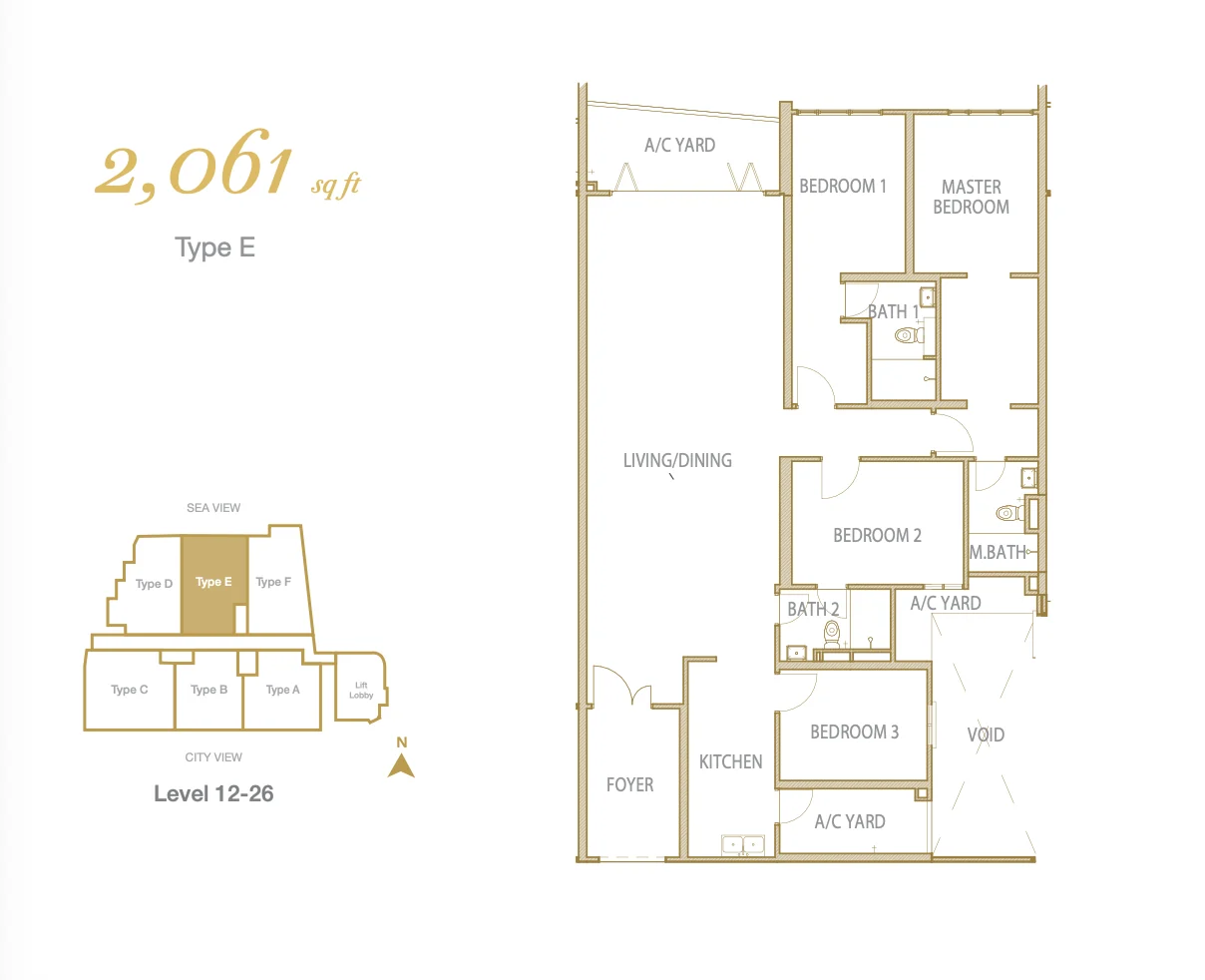 Type E 2,061 sq ft floor plan