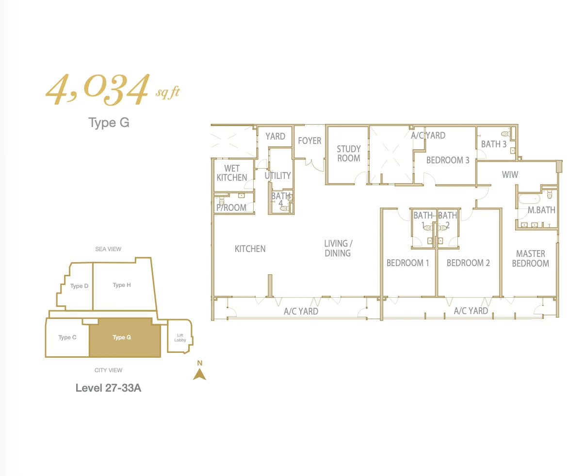 Type G 4,034 sq ft floor plan