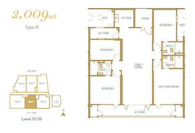 Type B 2,009 sq ft floor plan