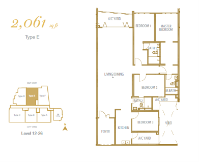 Type E 2,061 sq ft floor plan