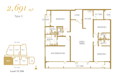 Type C 2,691 sq ft floor plan