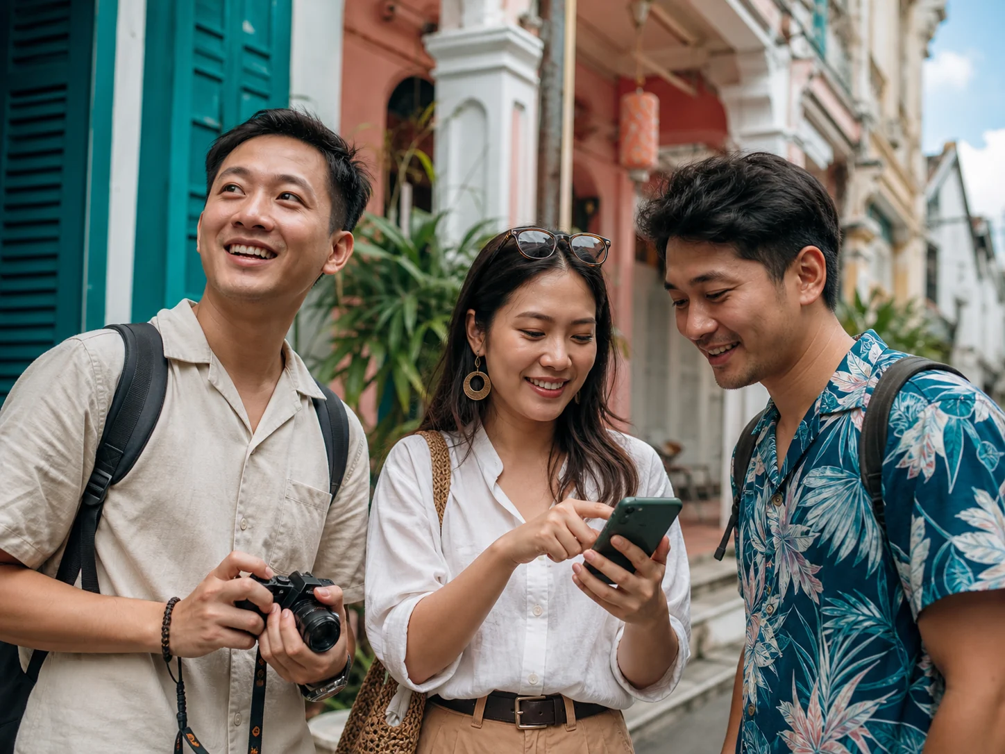 Friends exploring George Town during a Penang visit