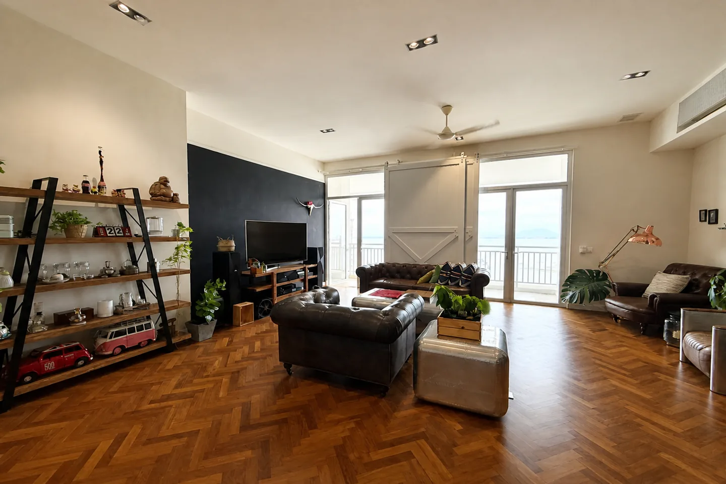 Enhanced actual photograph of another Quayside sea-view living room