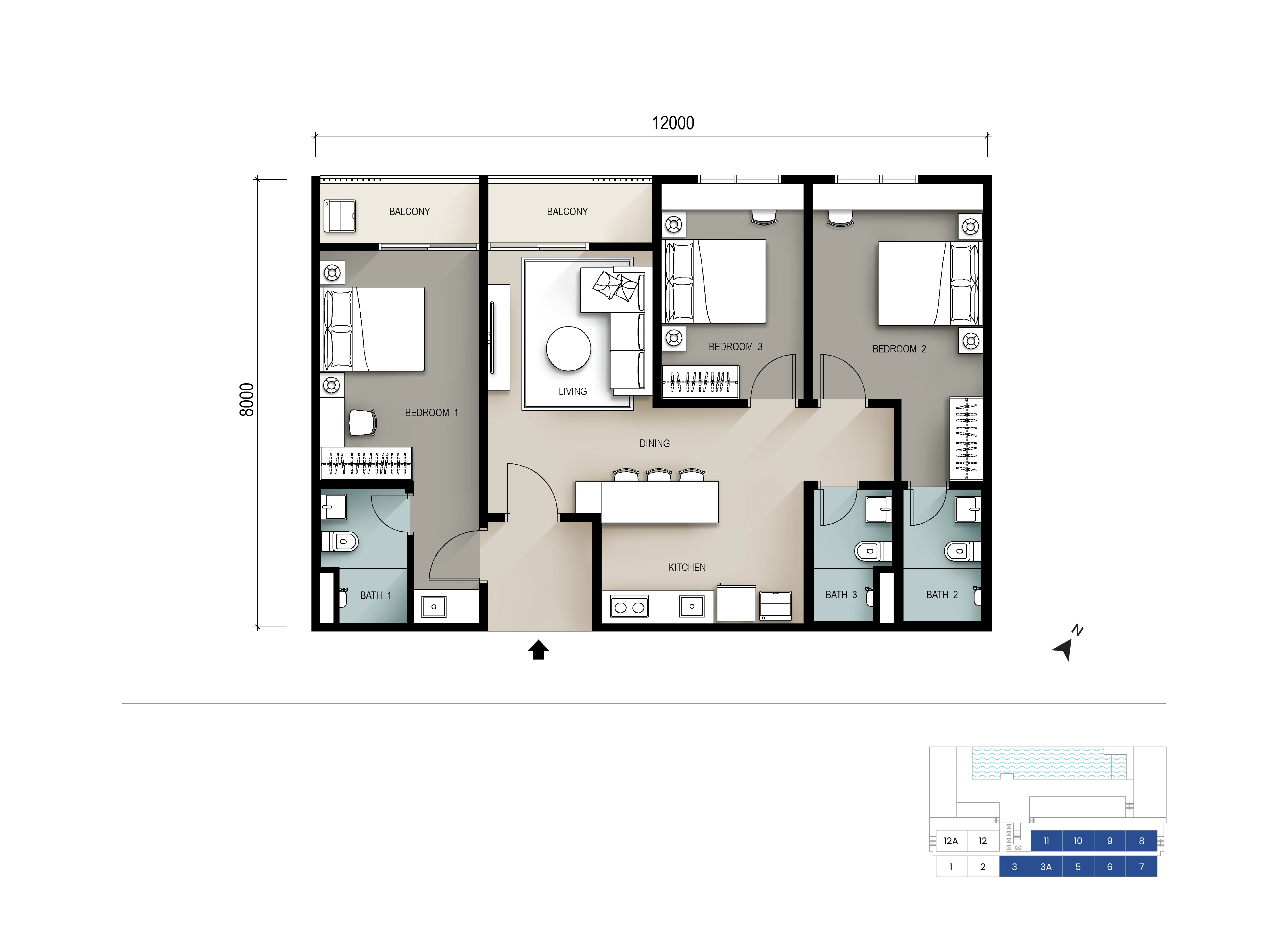 Official Seiras Type A Dual-Key floor plan