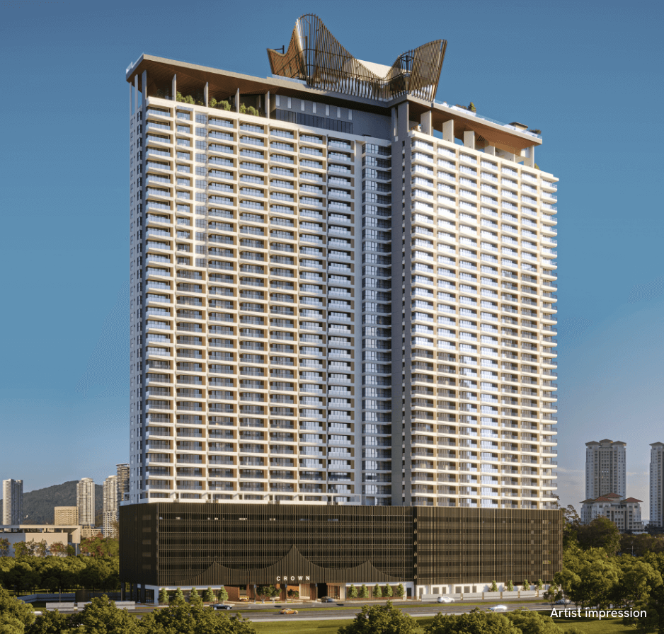 Artist impression of The Crown Penang exterior architecture