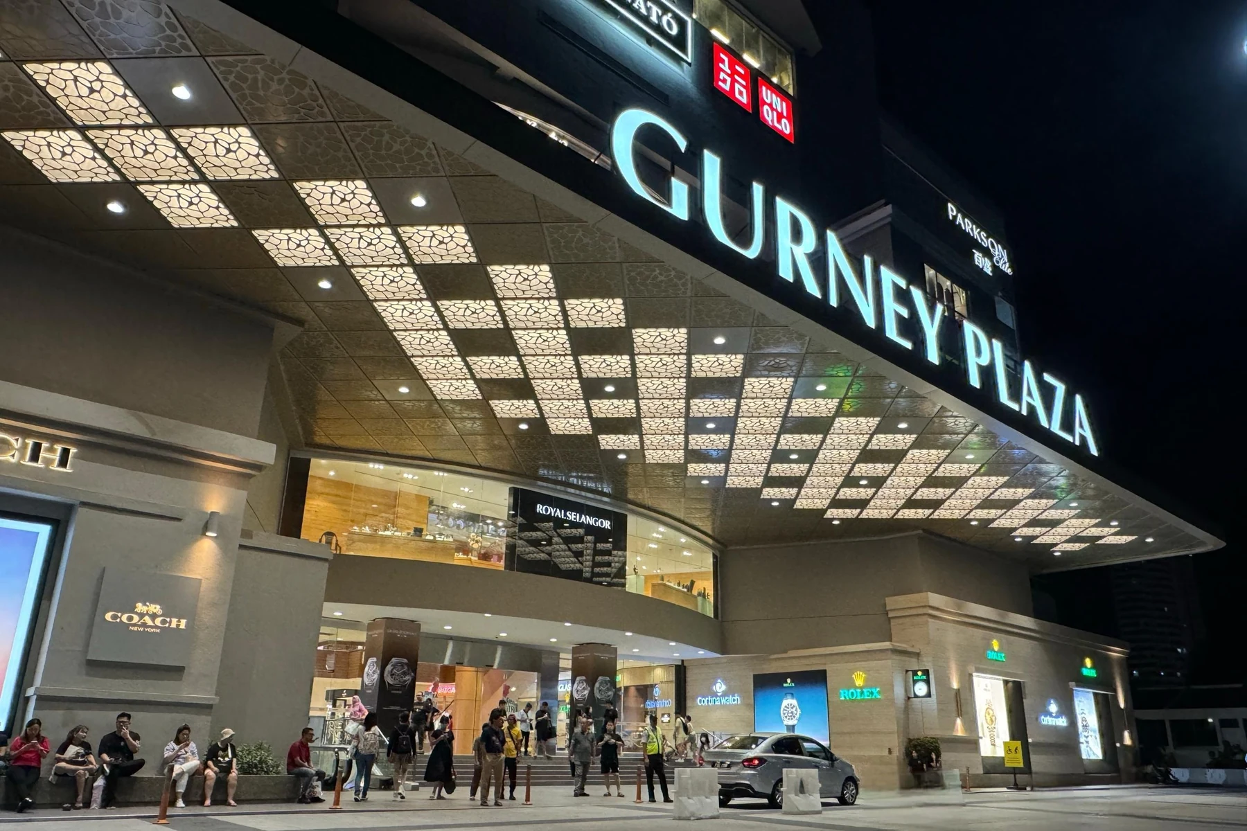 Real photograph of Gurney Plaza shopping mall entrance