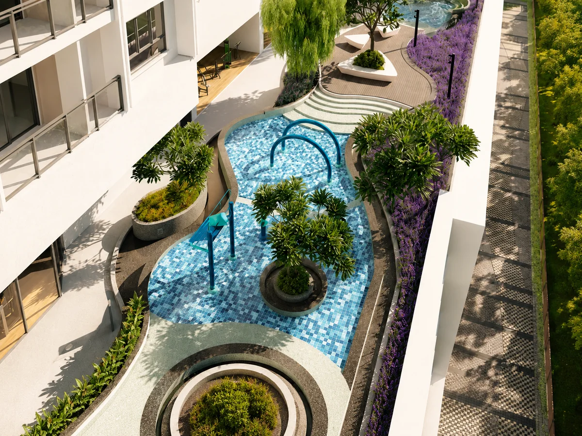 Artist's impression of Waterstone children's water-play area